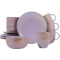 Reactive Glaze 16 Piece Dinner Set - Purple, Porcelain