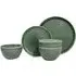 Reactive Glaze Green Lipped 12 Piece Dinner Set - Green