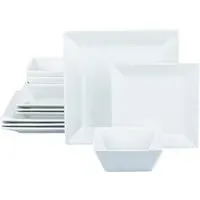 Soho Square 12 Piece Dinner Set - White
