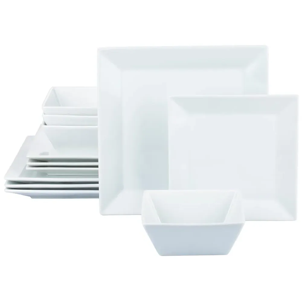 Soho Square 12 Piece Dinner Set - White