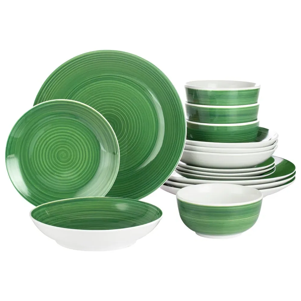 Spinwash 16 Piece Dinner Set - Forest Green, Porcelain