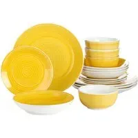 Spinwash 16 Piece Dinner Set - Sunshine Yellow, Porcelain
