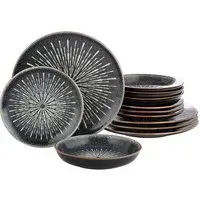 Starburst Reactive Glaze 12 Piece Dinner Set - Multi, Stoneware