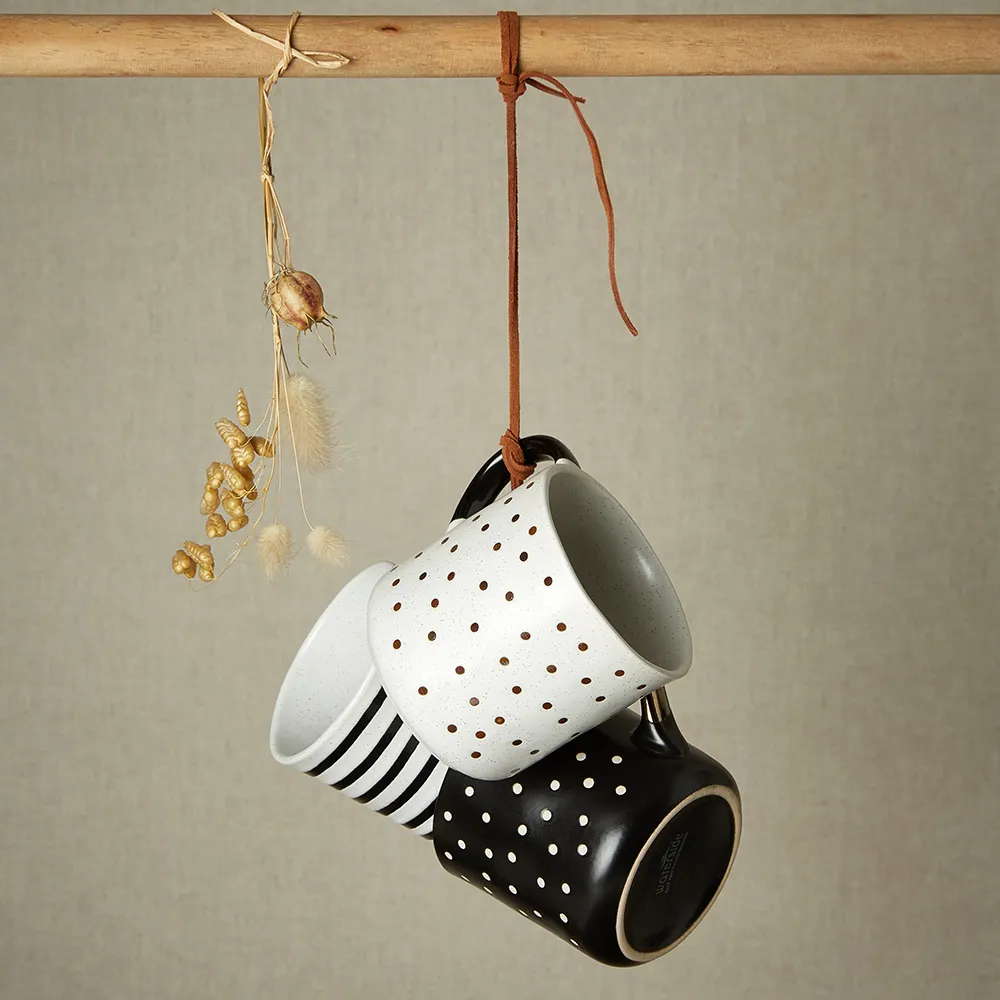 Stripe and Dot Metallic Mugs 6 Pack - Multi