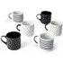 Stripe and Dot Metallic Mugs 6 Pack - Multi