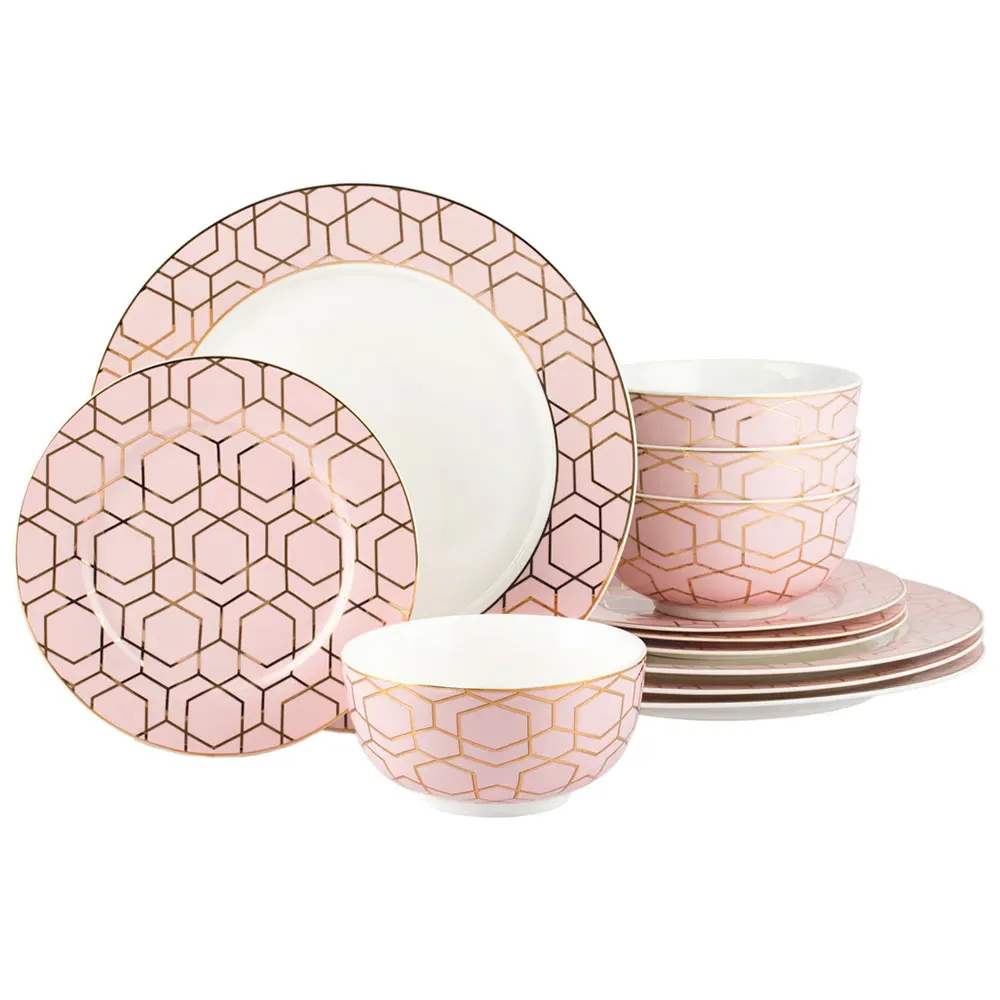 Tallulah 12 Piece Dinner Set - Pink image