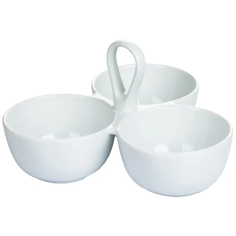 Trio Serving Bowls with Handle - White image