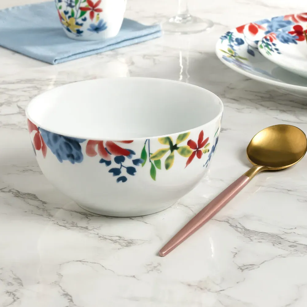 Watercolour Floral 16 Piece Dinner Set - Multi, Porcelain