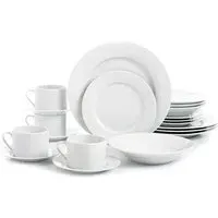 Waterside 20 Piece Dinner Set - White, Porcelain