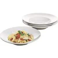 Waterside Large Pasta Bowls Set of 4 - White, Porcelain