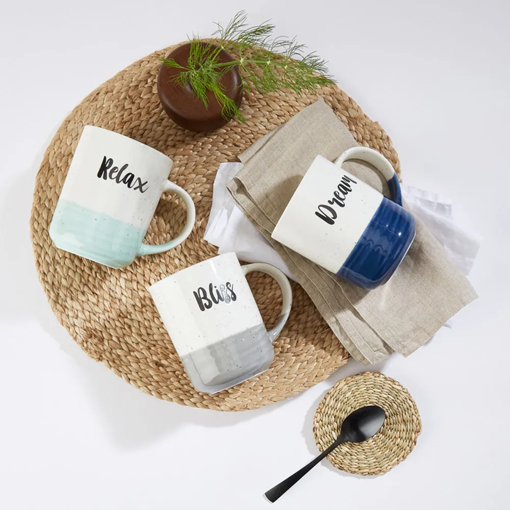 Waterside Slogan Dipped Mug Set 6 Pack - Multi-Color