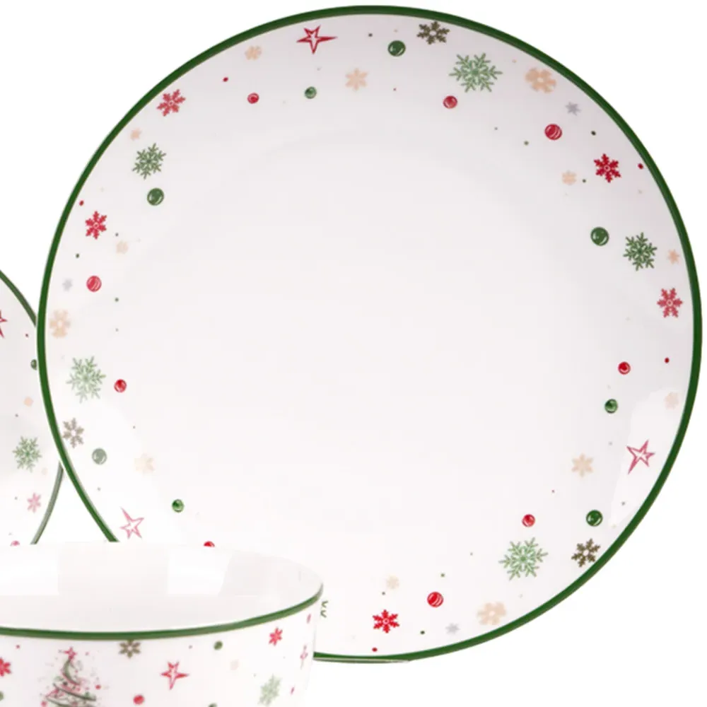 Xmas Tree 12 Piece Dinner Set - Multi, Porcelain