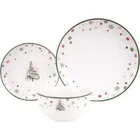 Xmas Tree 12 Piece Dinner Set - Multi, Porcelain