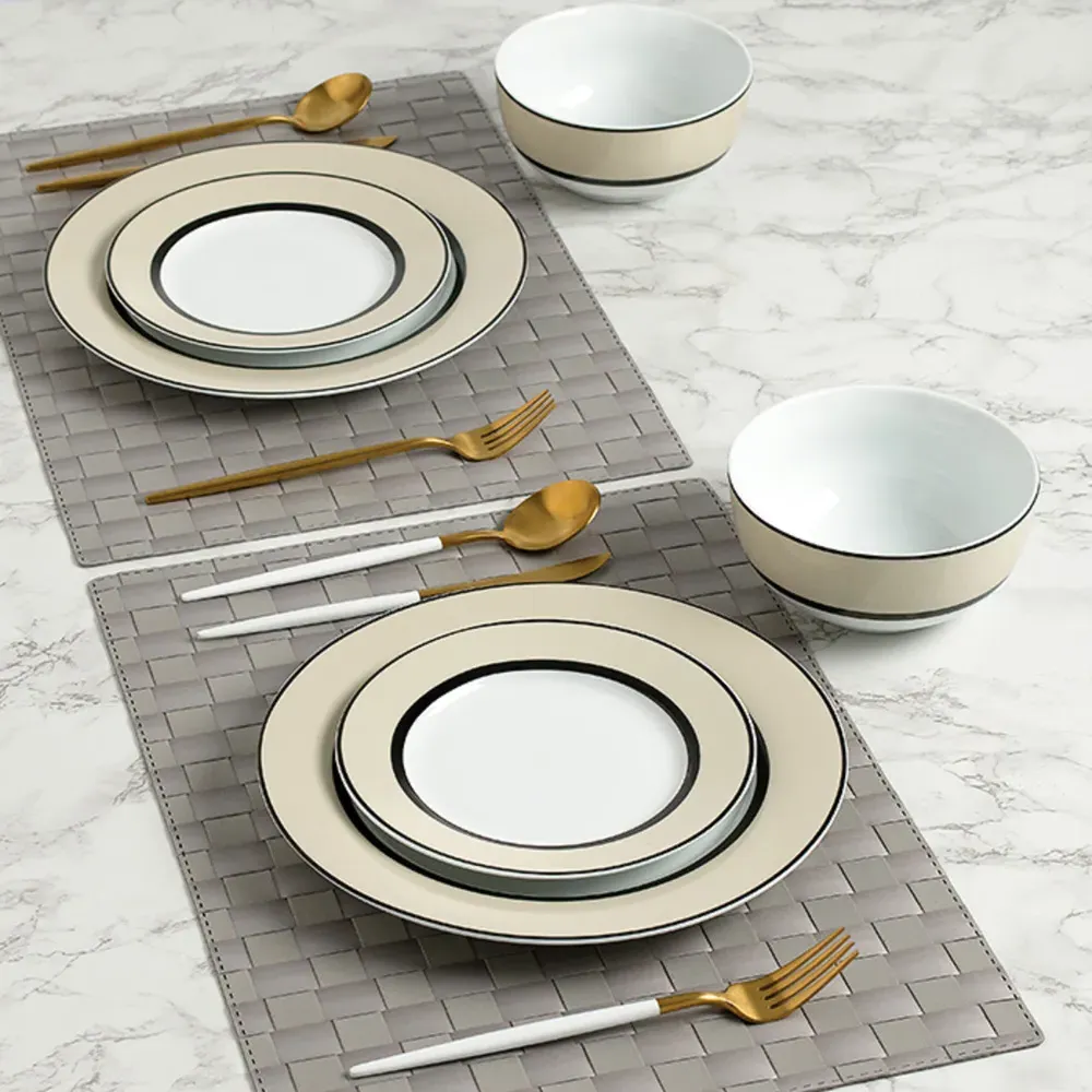 York 12 Piece Dinner Set - Cream
