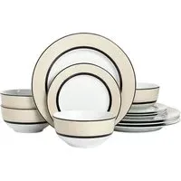 York 12 Piece Dinner Set - Cream