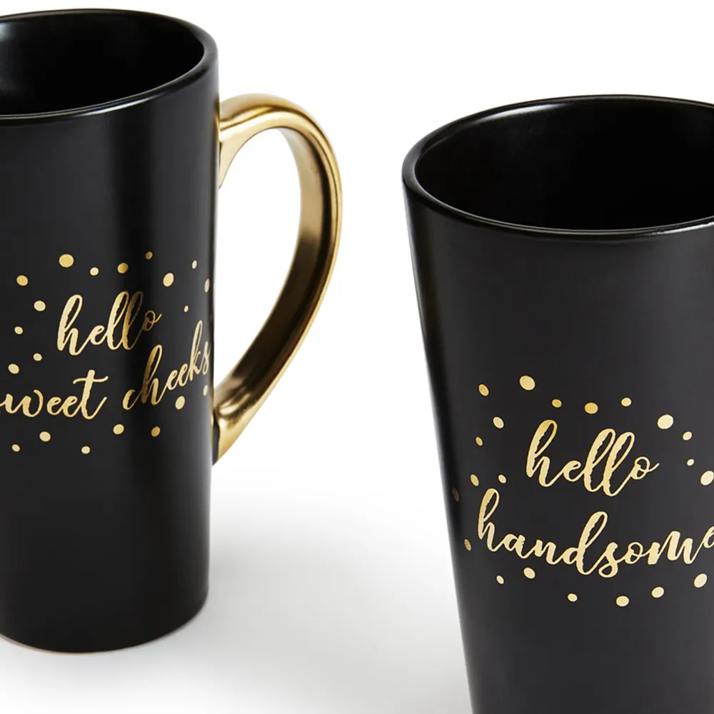 You Had Me At Hello Tall Mugs Set of 4 - Black