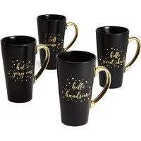 You Had Me At Hello Tall Mugs Set of 4 - Black