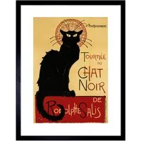 Black Cat Chat Noir Rodolphe Salis Framed Wall Art Print - Red