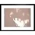 Cat Butterfly Silhouette Graffiti Framed Wall Art Print - Black