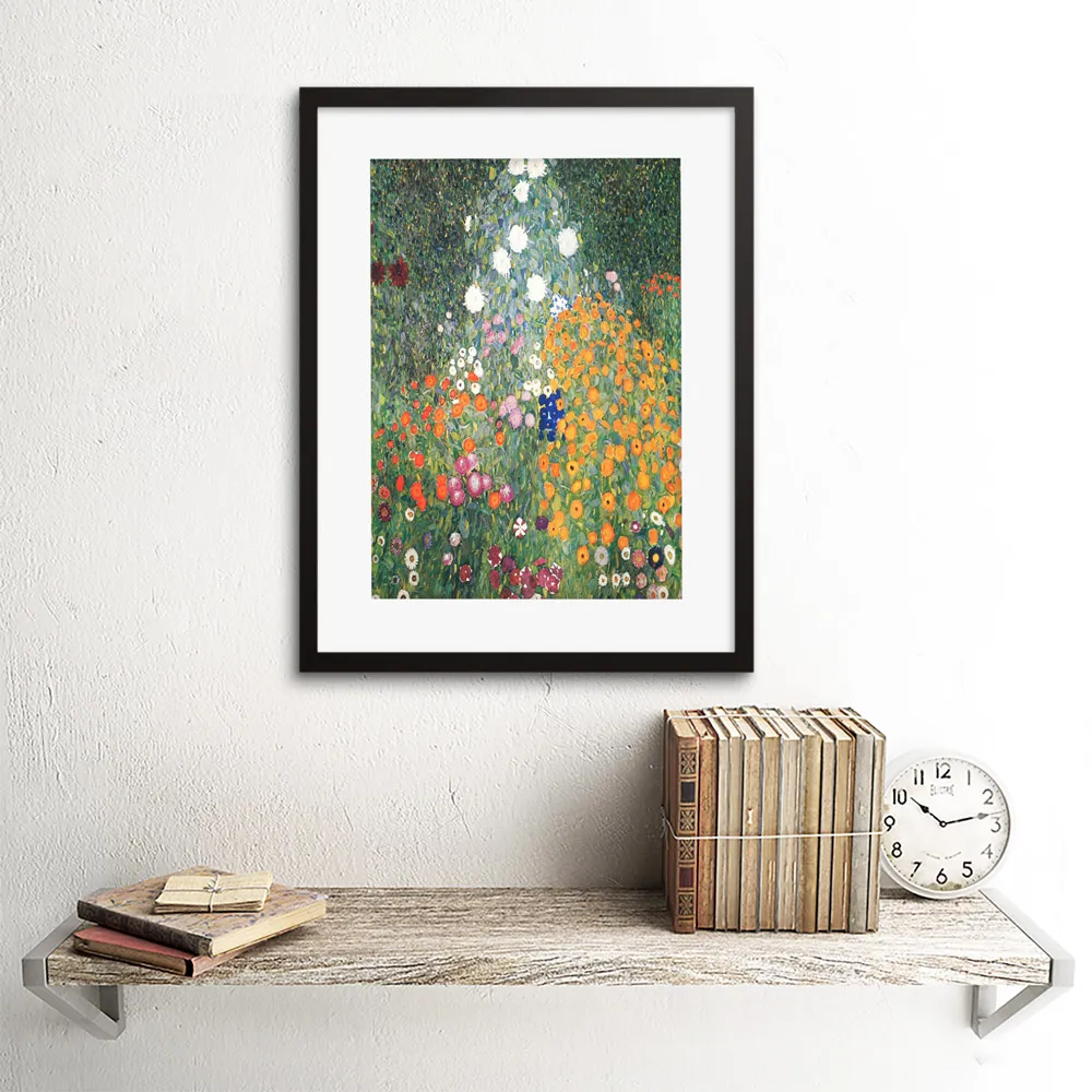 Gustav Klimt Garden 1907 Framed Wall Art Print - Multi