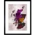 Map of Scotland Tartan Clans Framed Wall Art Print - Purple