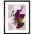 Scotland Tartan Inset Regions Map Framed Wall Art Print - Purple