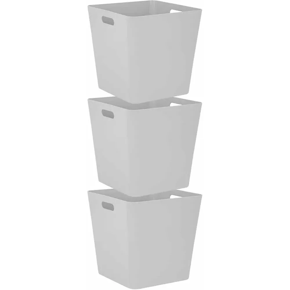 18L Storage Cube 3 Pack - Grey