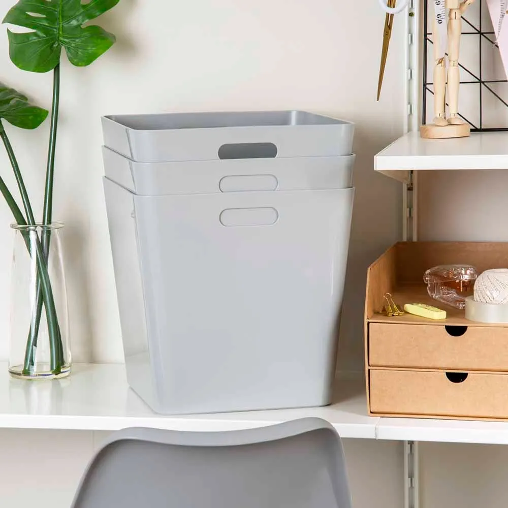 18L Storage Cube 3 Pack - Grey