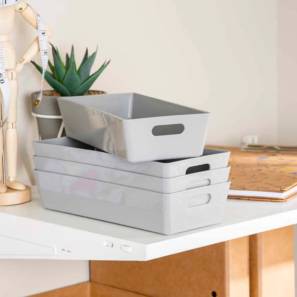 Studio 2.1 Rectangular Basket Set of 4 - Grey