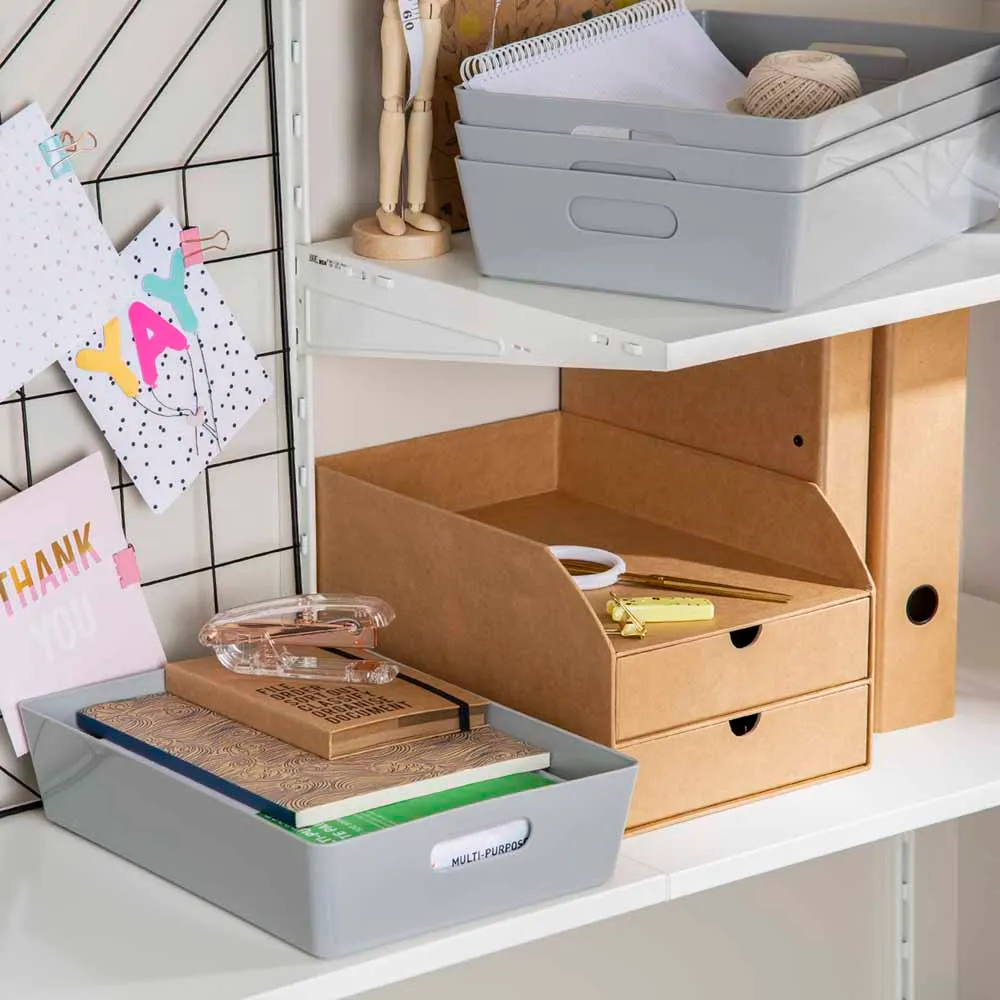 Studio 5.01 Large Slim Storage Basket Set of 4 - Grey