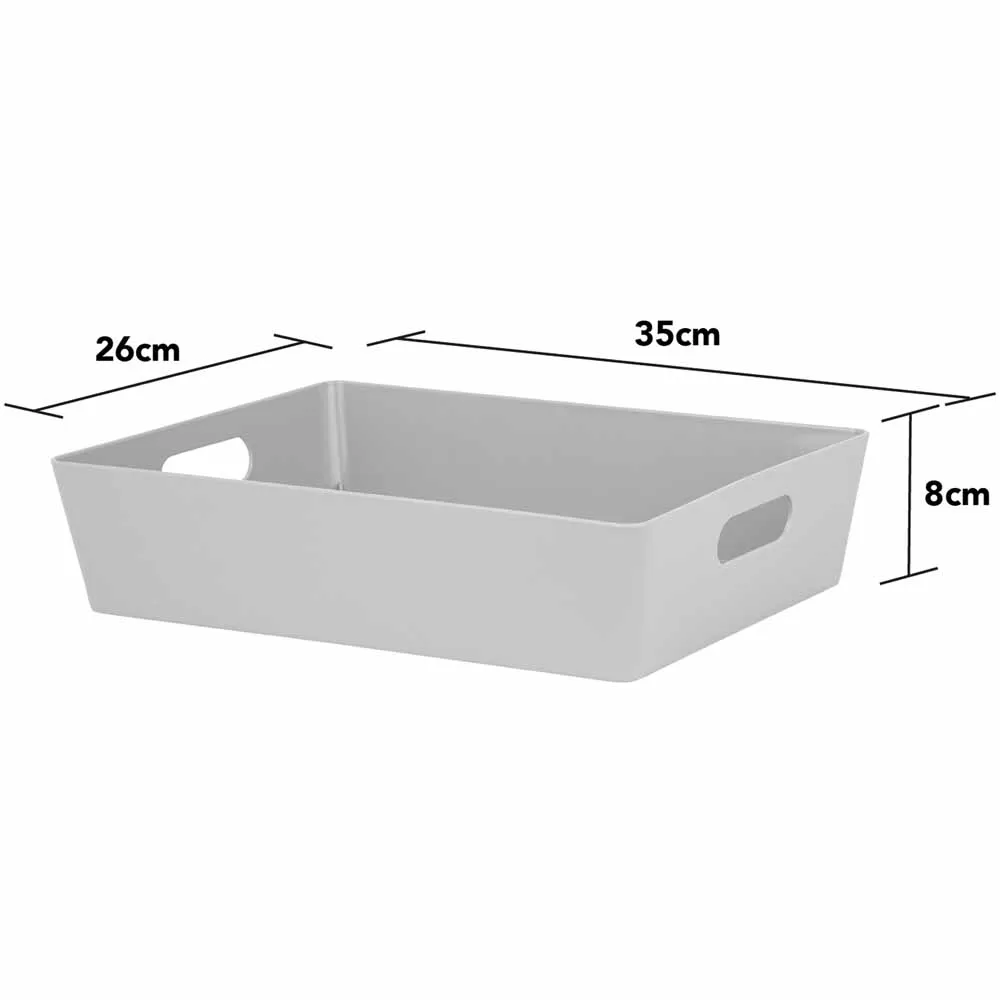 Studio 5.01 Large Slim Storage Basket Set of 4 - Grey