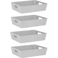 Studio 5.01 Large Slim Storage Basket Set of 4 - Grey