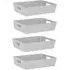 Studio 5.01 Large Slim Storage Basket Set of 4 - Grey