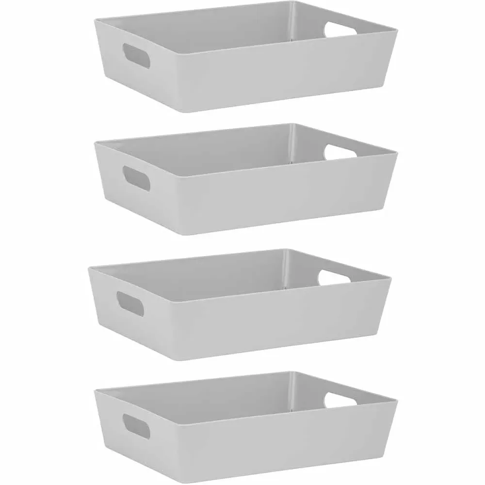 Studio 5.01 Large Slim Storage Basket Set of 4 - Grey