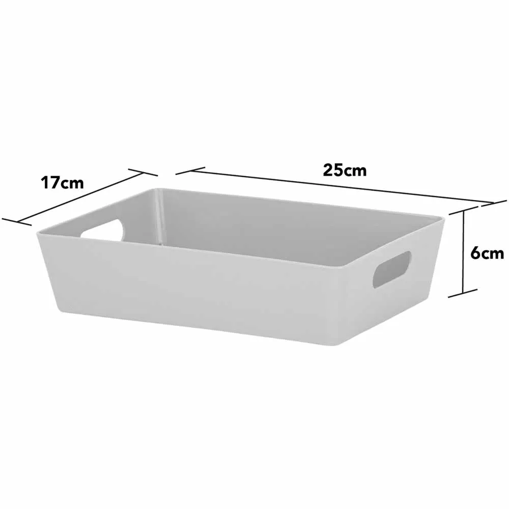 Studio Slim Storage Basket 4 Pack - Grey