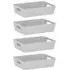 Studio Slim Storage Basket 4 Pack - Grey