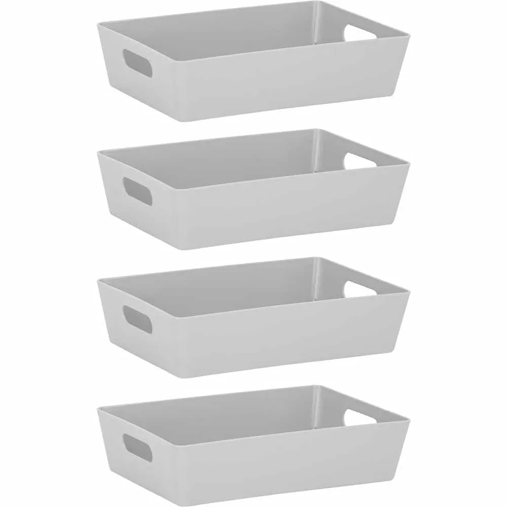 Studio Slim Storage Basket 4 Pack - Grey