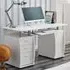 Computer Desk with 3 Drawers & Storage Cabinet - White