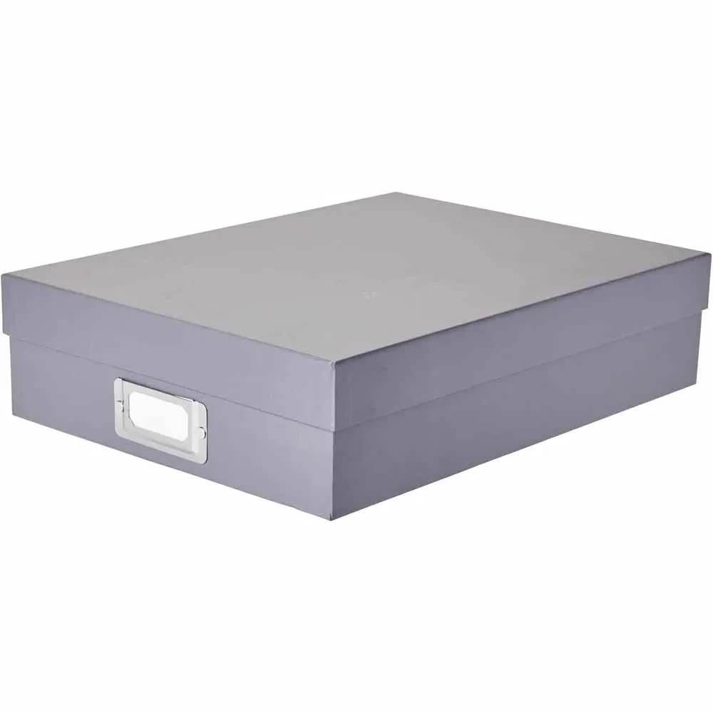 A4 Size Storage Box with Lid - Grey image