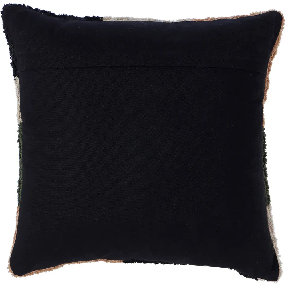 Abstract GreenTuft Cushion 43 x 43cm - Multi, Cotton