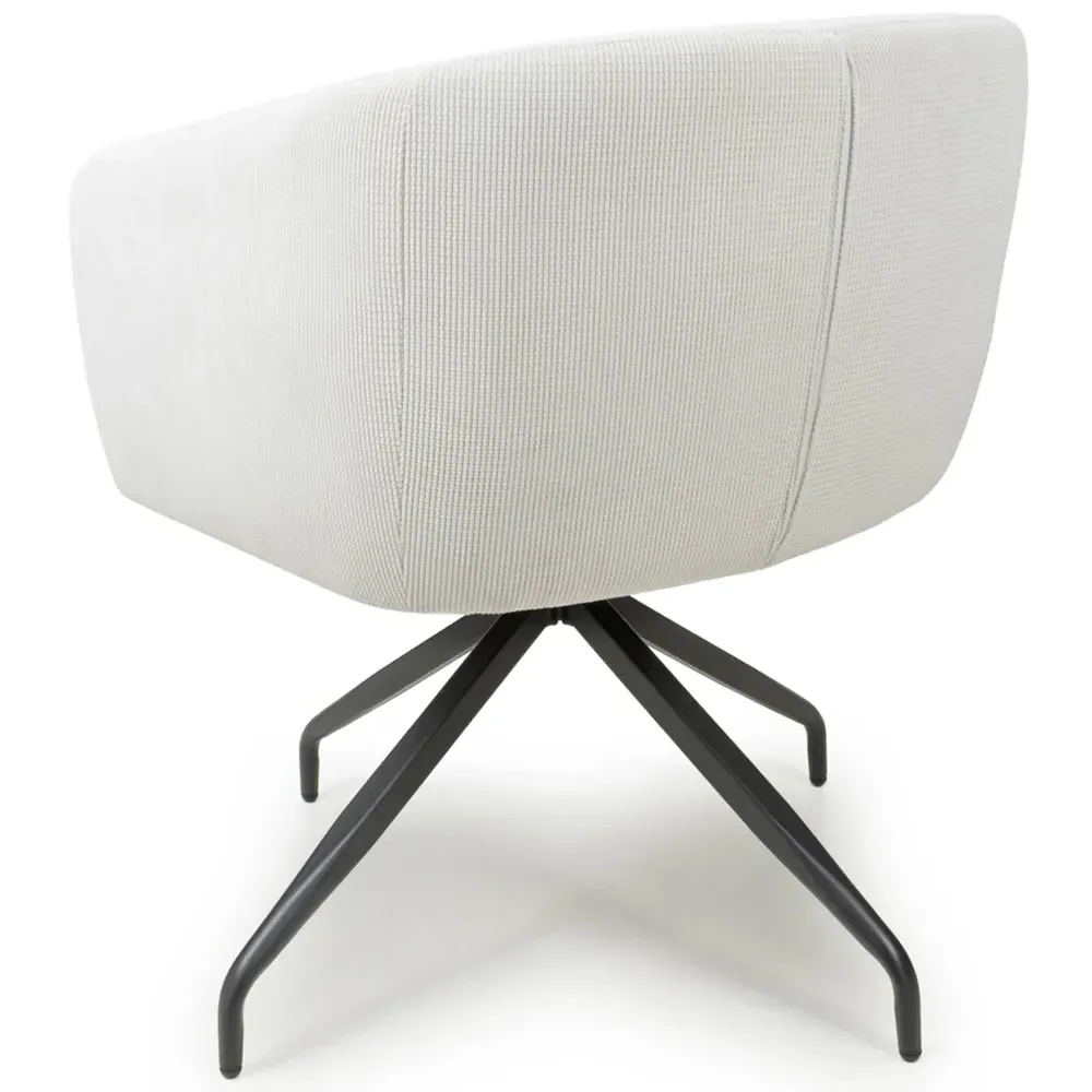 Artemis Swivel Chair - White, Corduroy