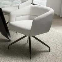 Artemis Swivel Chair - White, Corduroy
