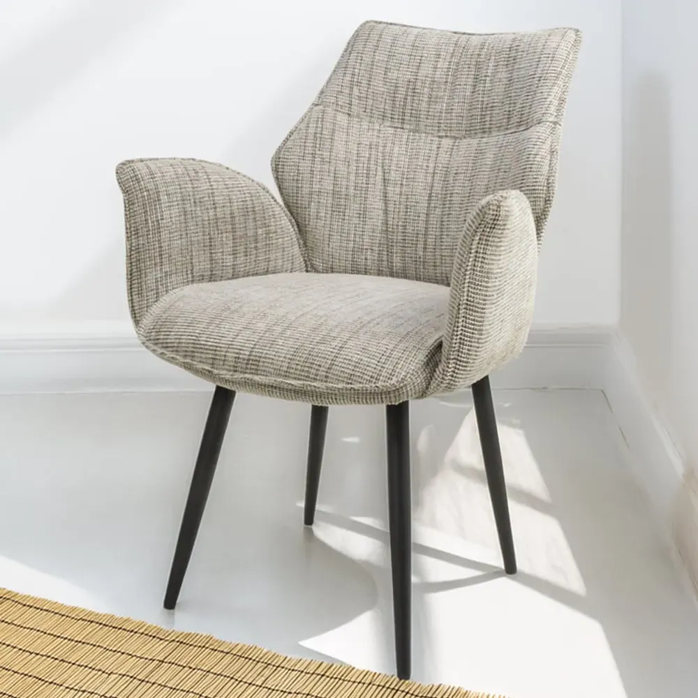 Baltimore Set of 2 Swivel Dining Chairs - Toffee, Tweed