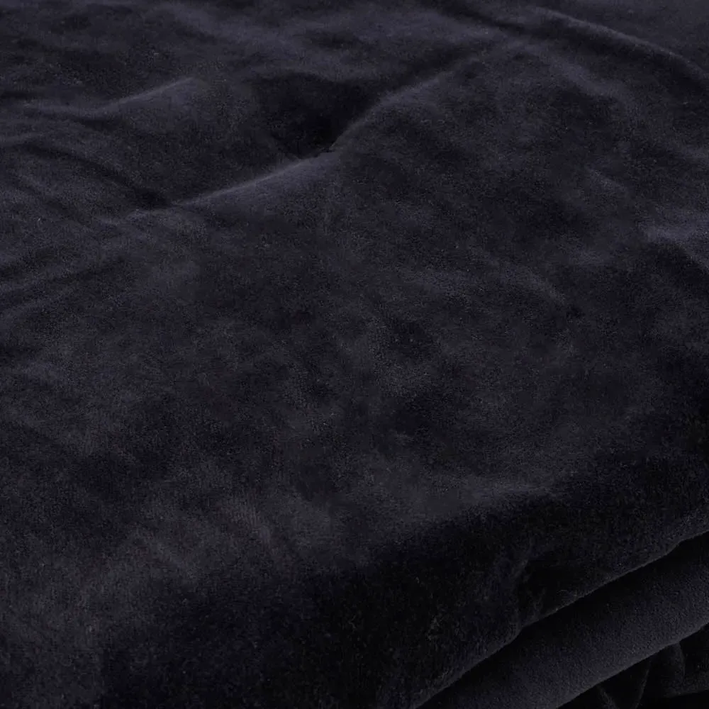 Black Velvet Throw - Black, Cotton