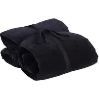 Black Velvet Throw - Black, Cotton