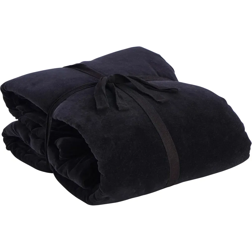 Black Velvet Throw - Black, Cotton image