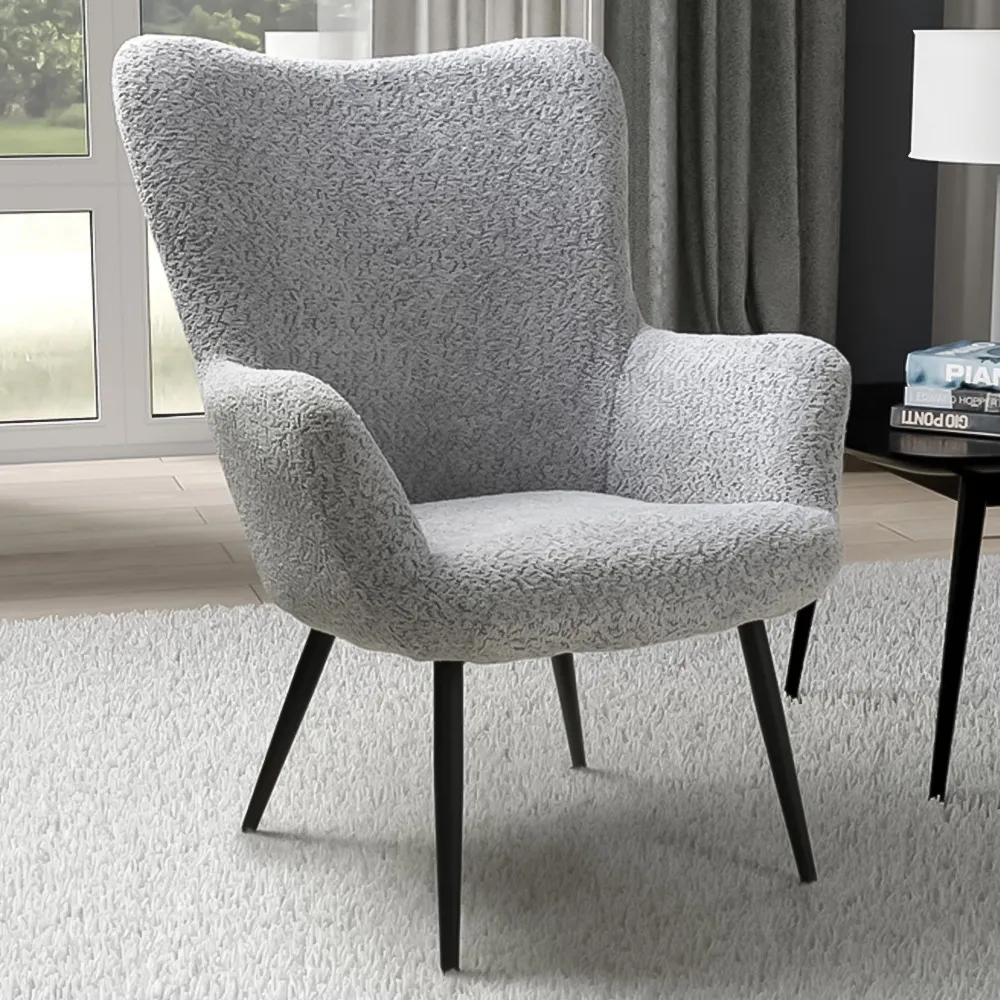 Bordeaux Textured Chenille Armchair - Grey image