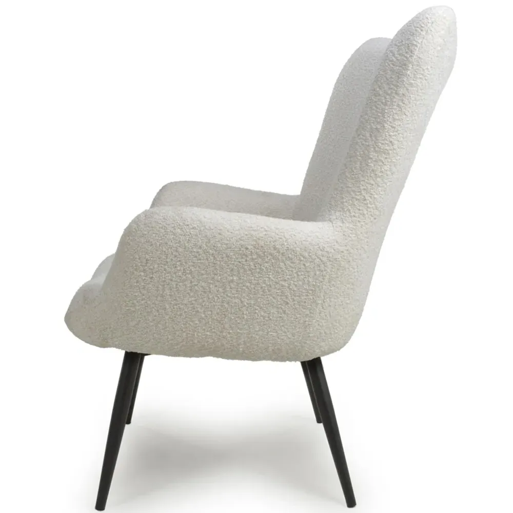 Bordeaux Textured Chenille Armchair - White