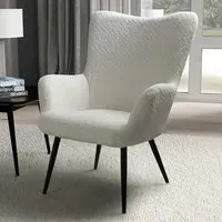 Bordeaux Textured Chenille Armchair - White