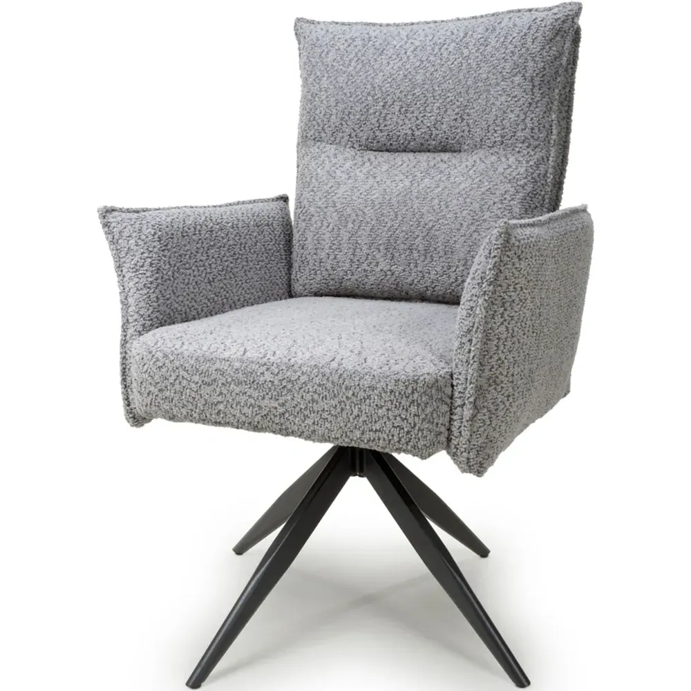 Brunswick Set of 2 Swivel Chairs - Light Grey, Chenille